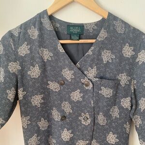 VINTAGE Alcott & Andrews // Floral Silk Button Down Midi Dress